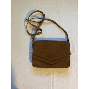 Mitzique Brown Faux Suede Crossbody Bag With Magnetic Closure Boho Hippie